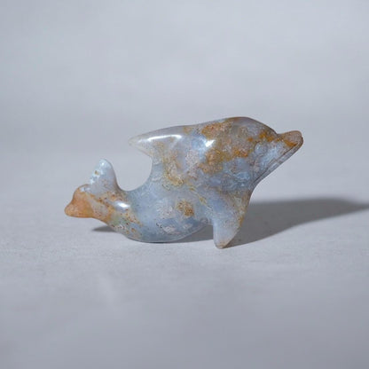 Moss Agate Dolphin Carving | Agate Dolphin | Crystal Dolphin