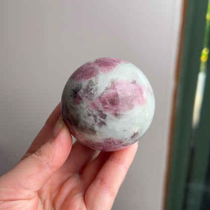 Pink Tourmaline + Lepidolite Sphere | Unicorn Stone Crystal Sphere