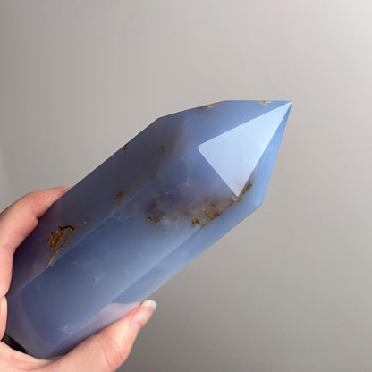 XL Blue Chalcedony Tower | Chalcedony Crystal Tower