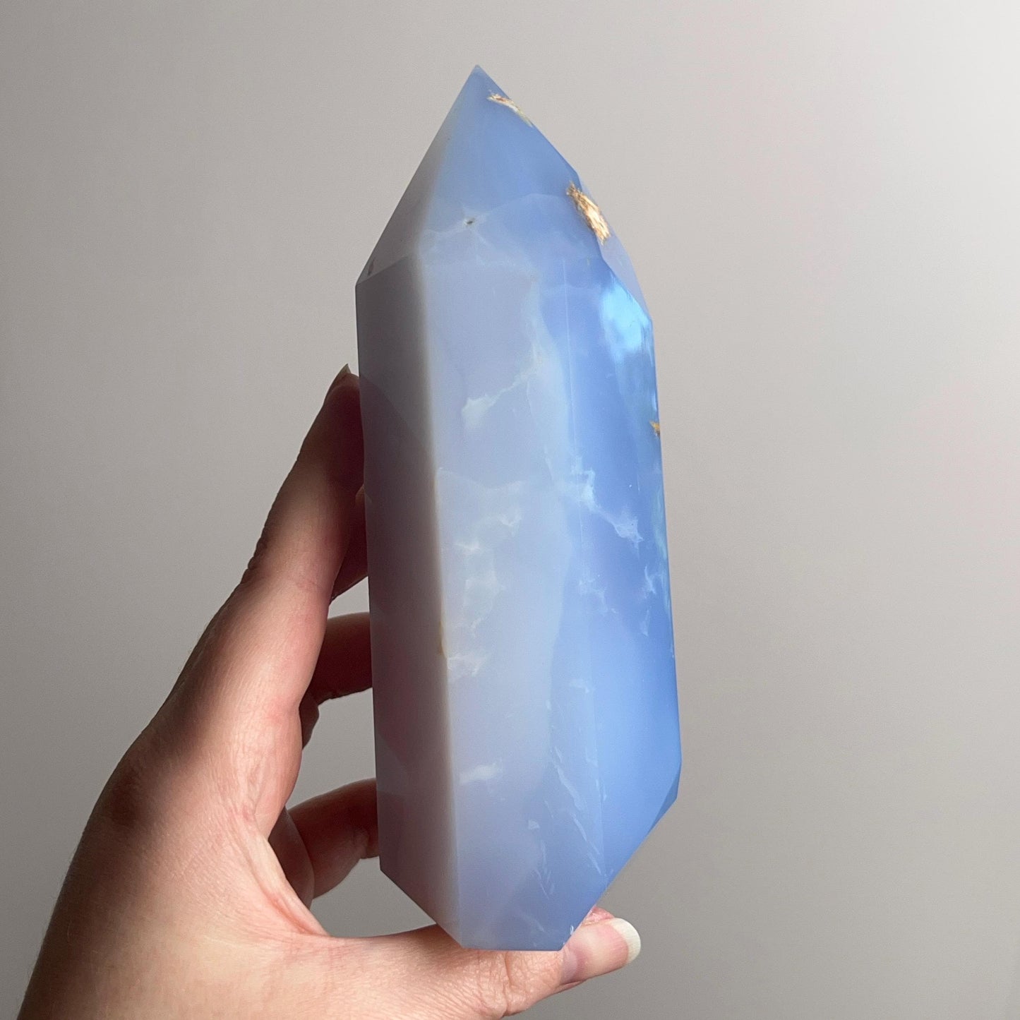 XL Blue Chalcedony Tower | Chalcedony Crystal Tower