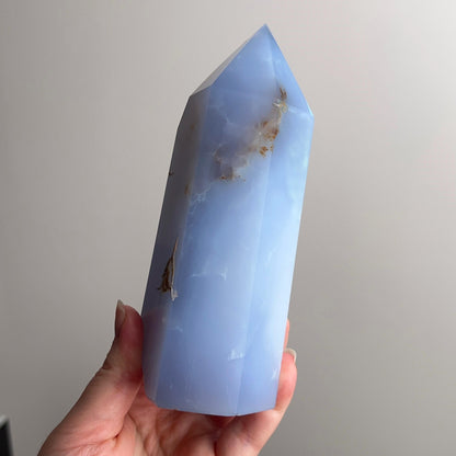 XL Blue Chalcedony Tower | Chalcedony Crystal Tower