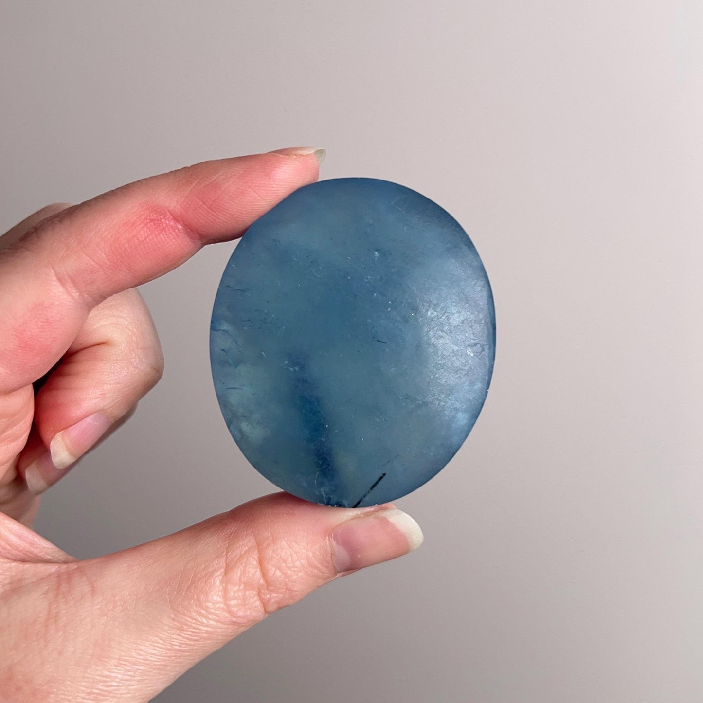 Aquamarine Palm | Blue Aquamarine Crystal Palmstone