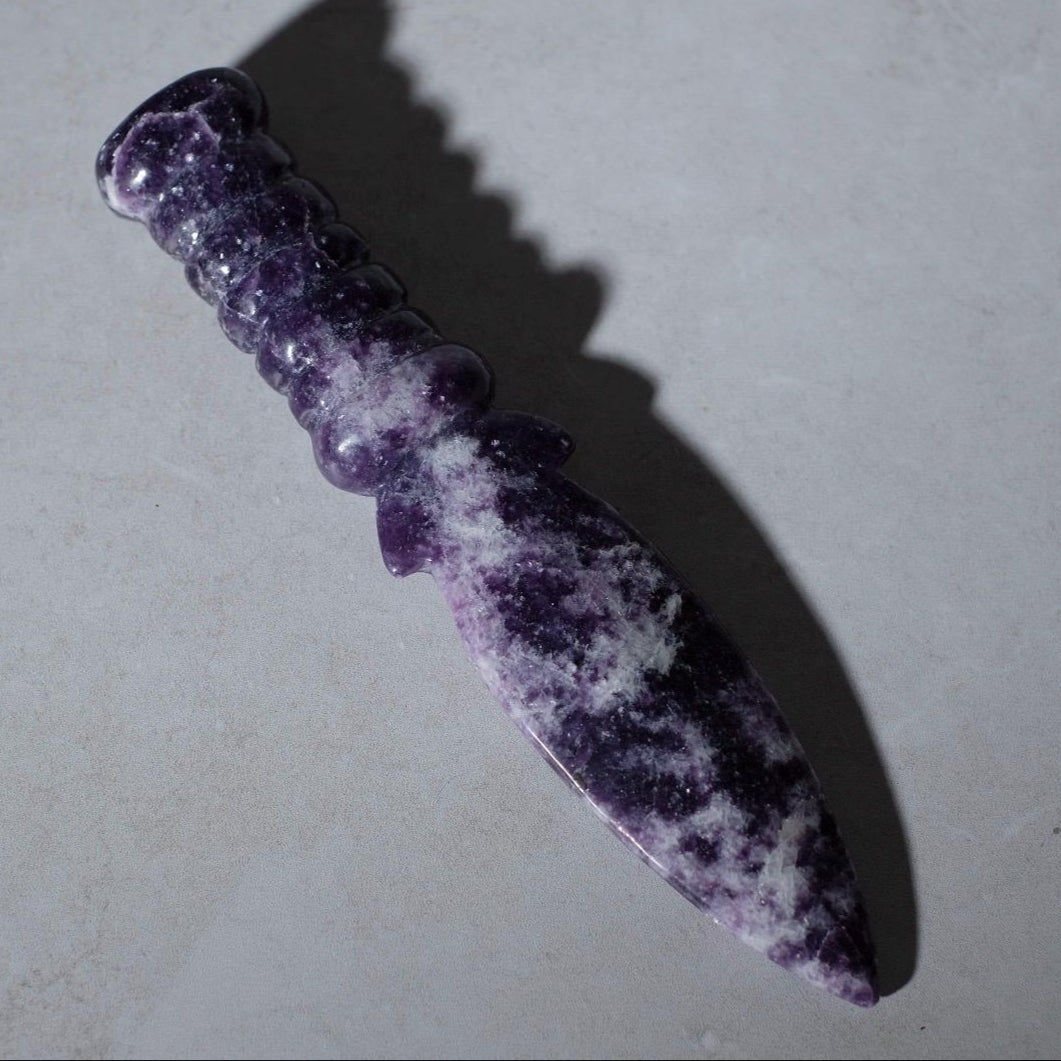 Lepidolite Athame | Crystal Dagger | Witches Knife