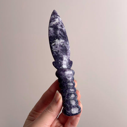 Lepidolite Athame | Crystal Dagger | Witches Knife