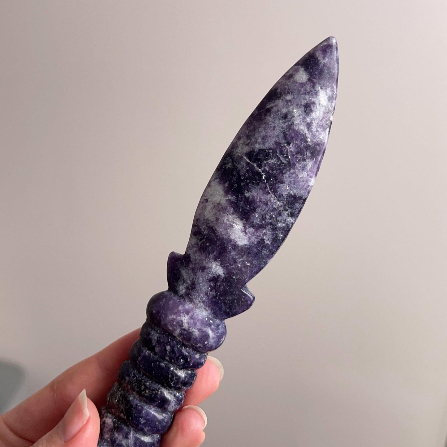 Lepidolite Athame | Crystal Dagger | Witches Knife