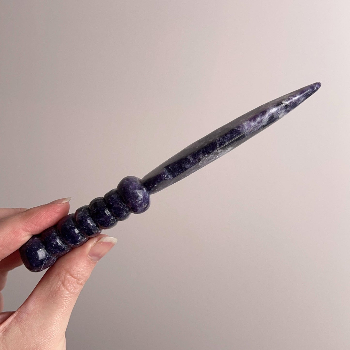 Lepidolite Athame | Crystal Dagger | Witches Knife