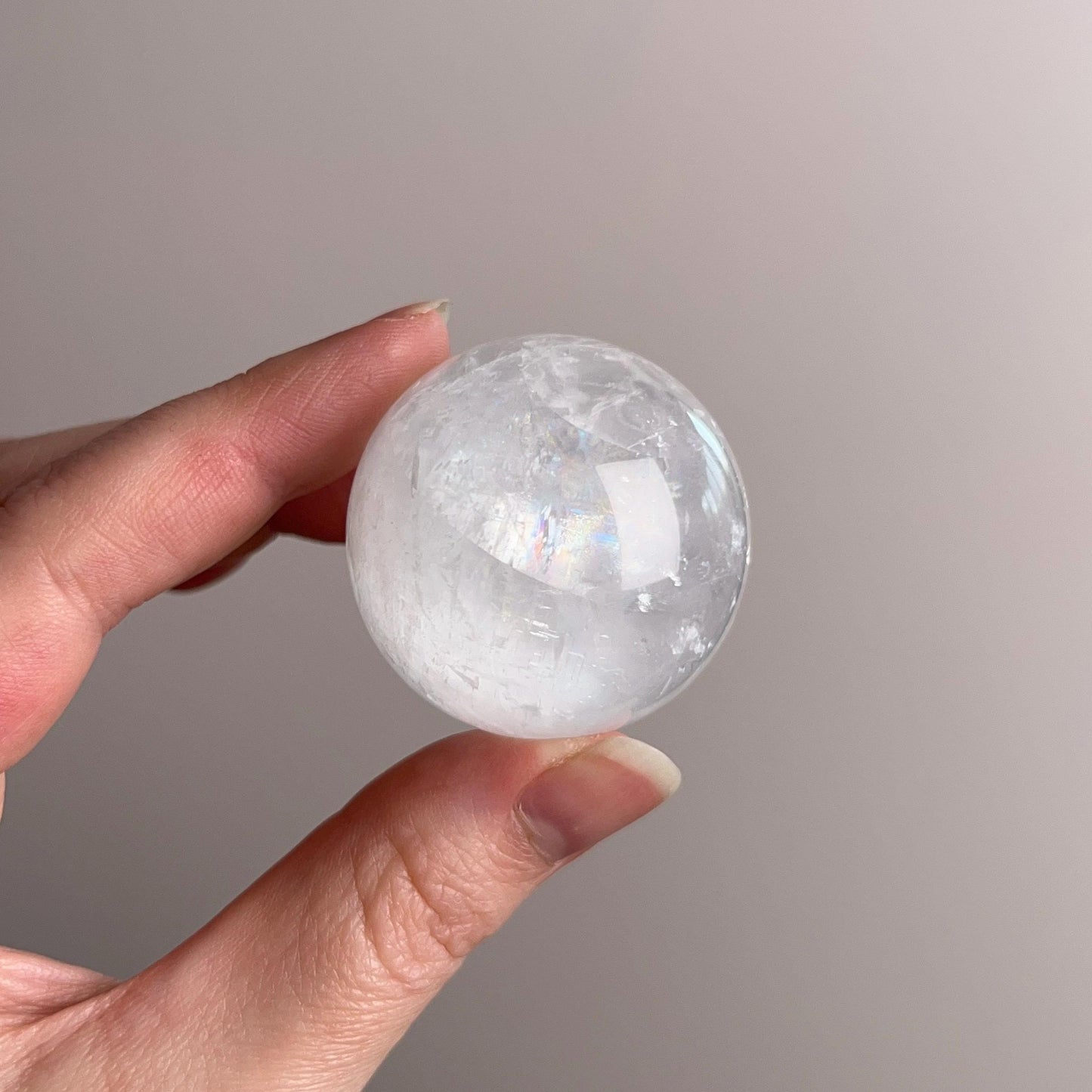 Rainbow Optical Calcite Sphere | Clear Calcite Crystal Sphere