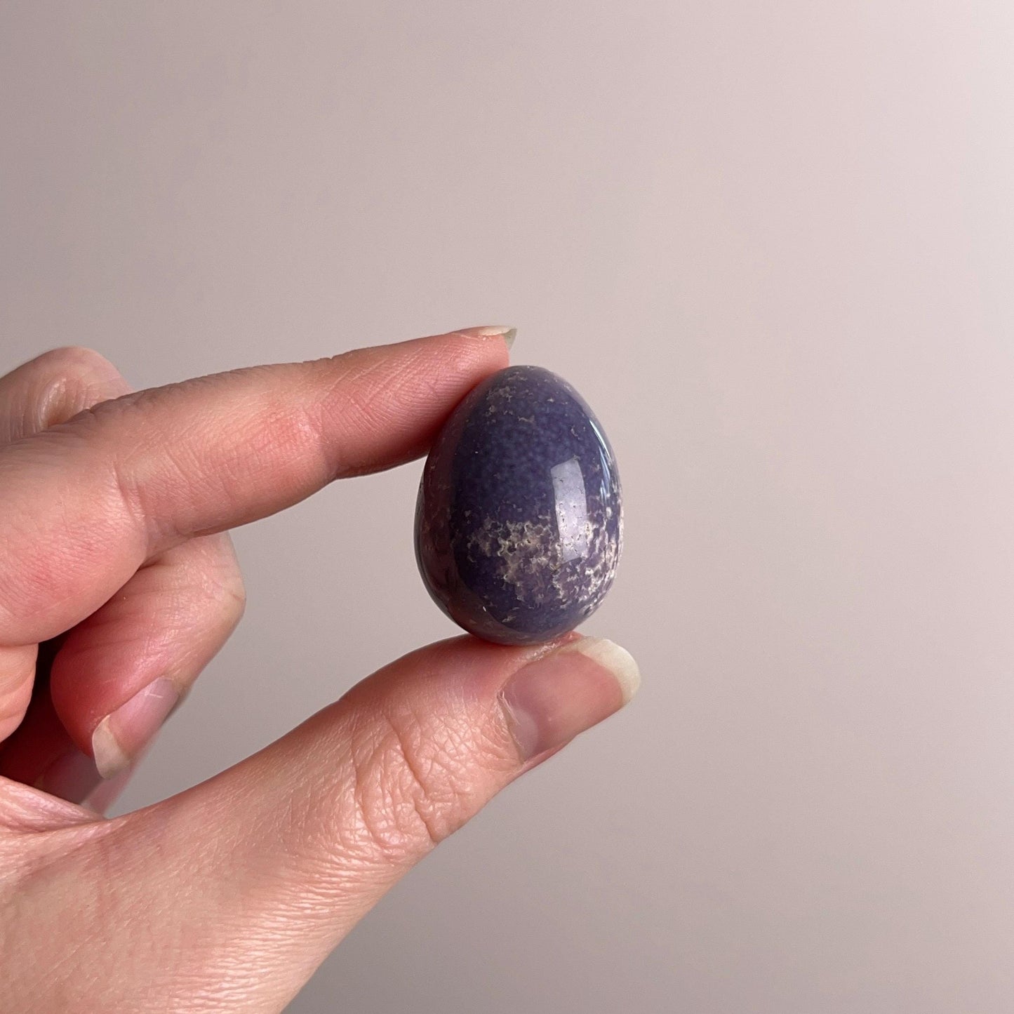 Grape Agate Egg | Purple Botryoidal Chalcedony Crystal Egg