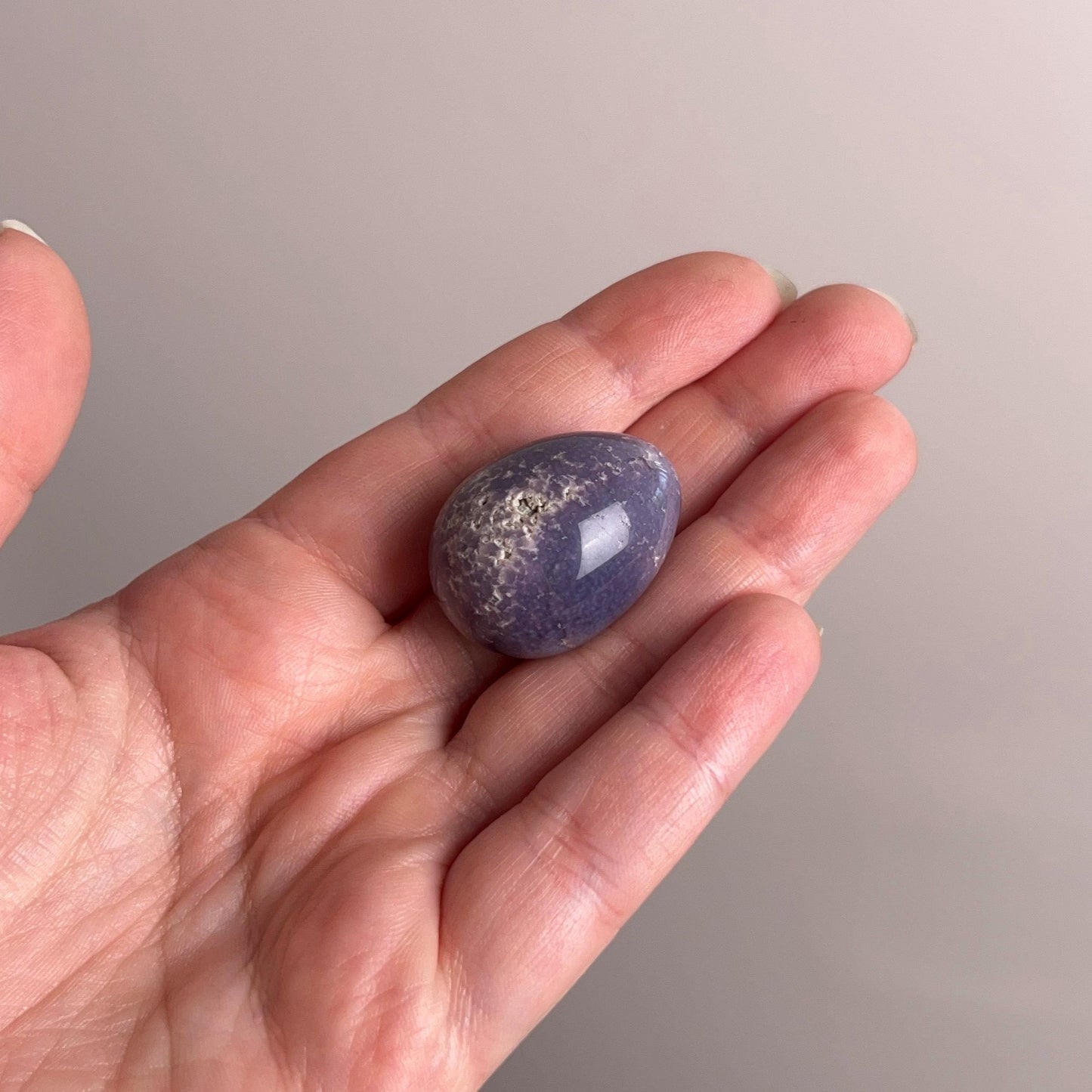 Grape Agate Egg | Purple Botryoidal Chalcedony Crystal Egg