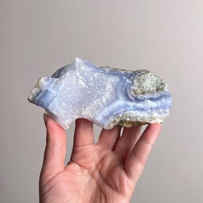 Druzy Blue Lace Agate | Raw Blue Lace Agate Crystal Specimen