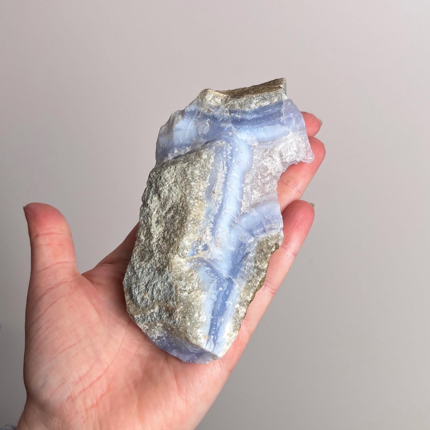 Druzy Blue Lace Agate | Raw Blue Lace Agate Crystal Specimen