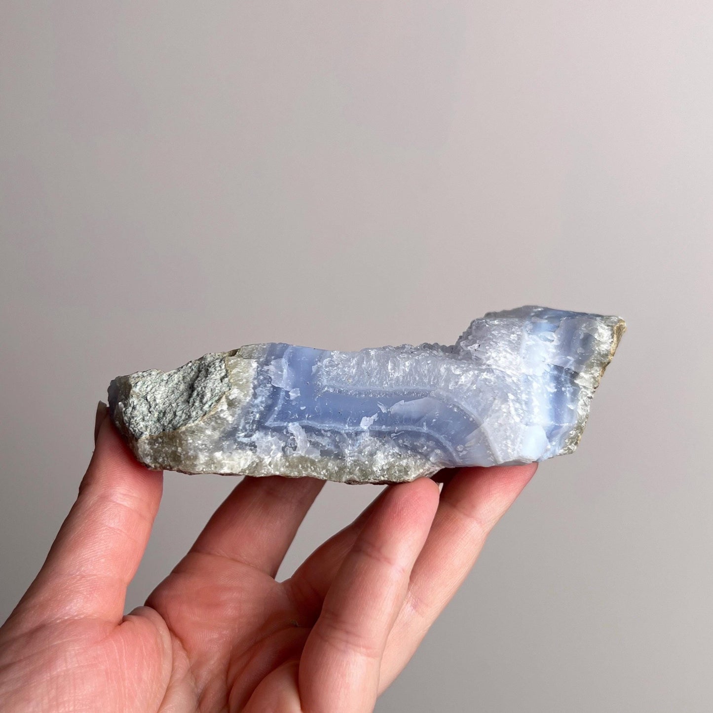 Druzy Blue Lace Agate | Raw Blue Lace Agate Crystal Specimen