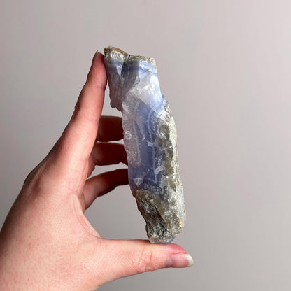 Druzy Blue Lace Agate | Raw Blue Lace Agate Crystal Specimen