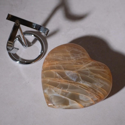 Large Flashy Moonstone Heart | Moonstone Crystal Heart