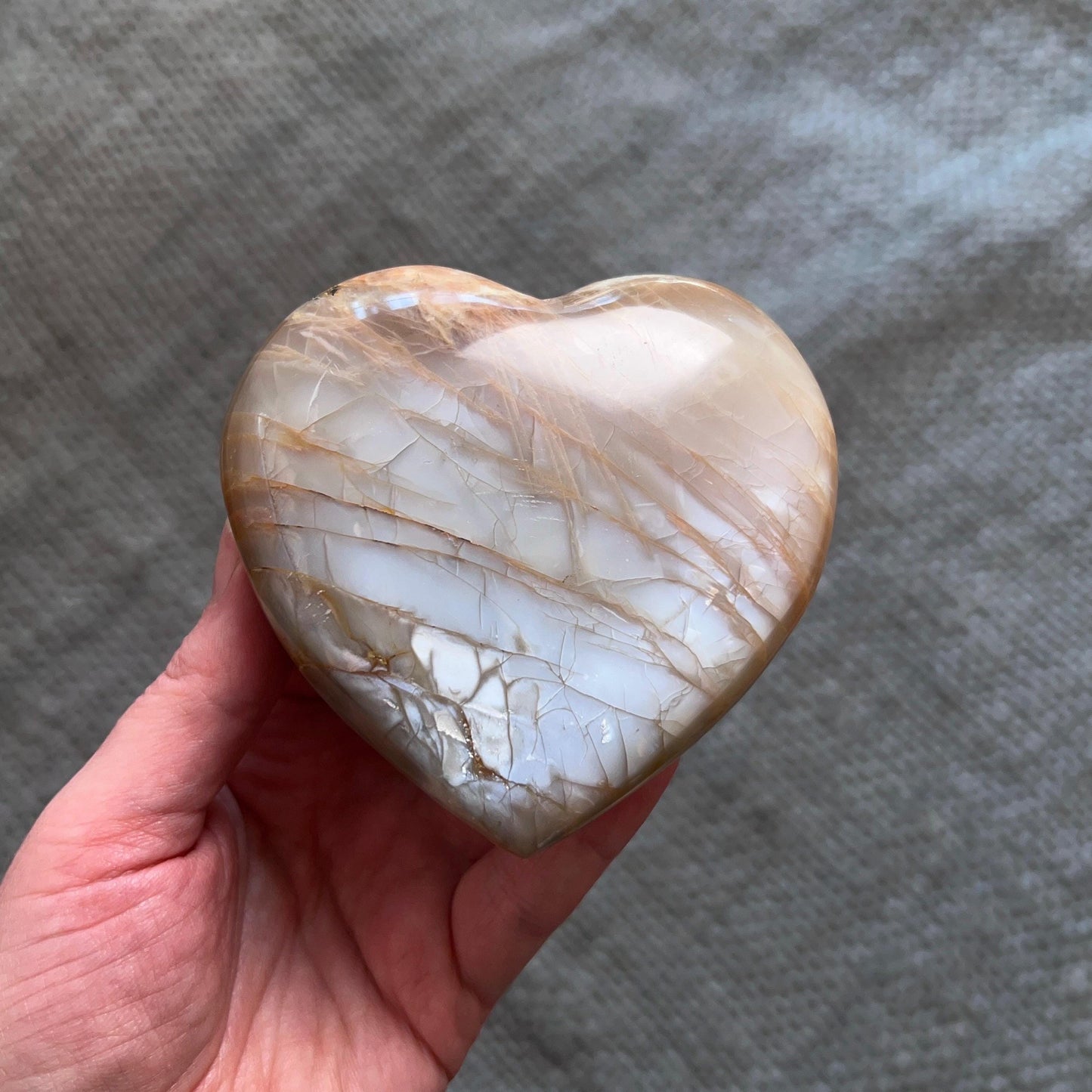 Large Flashy Moonstone Heart | Moonstone Crystal Heart