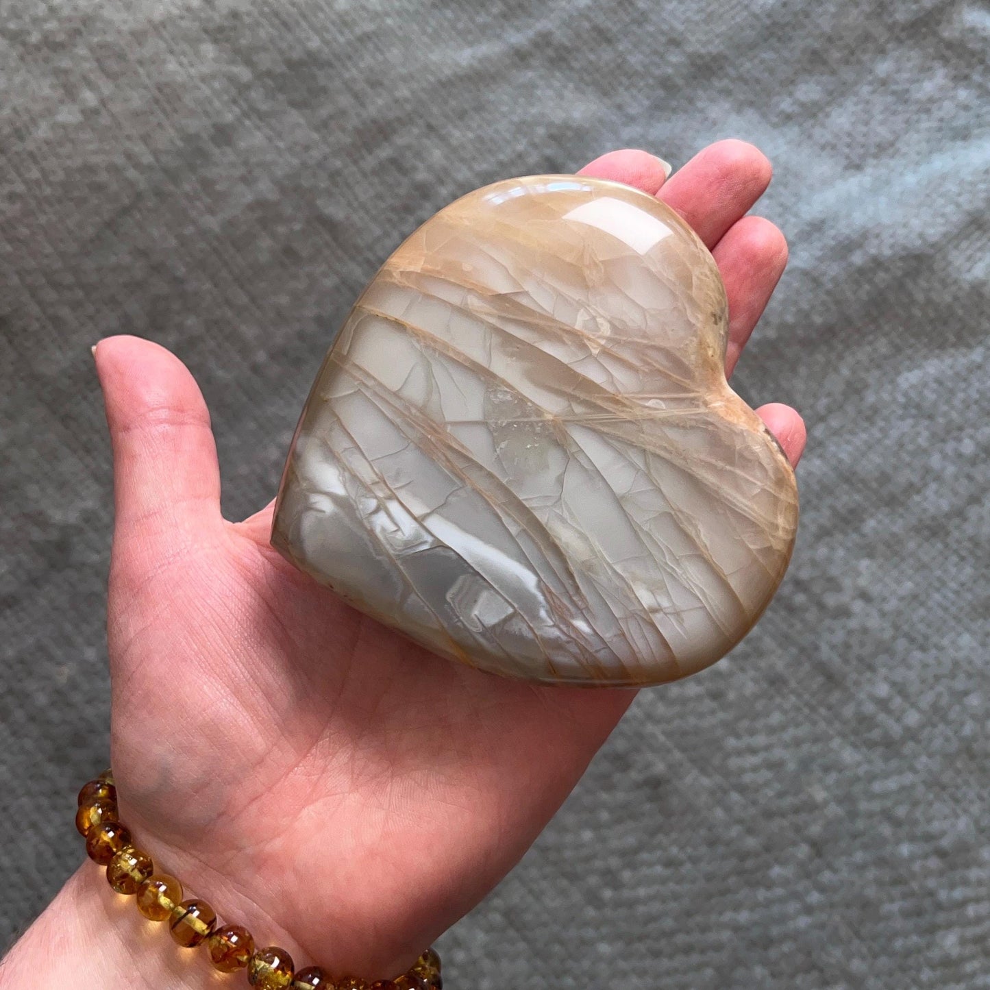 Large Flashy Moonstone Heart | Moonstone Crystal Heart