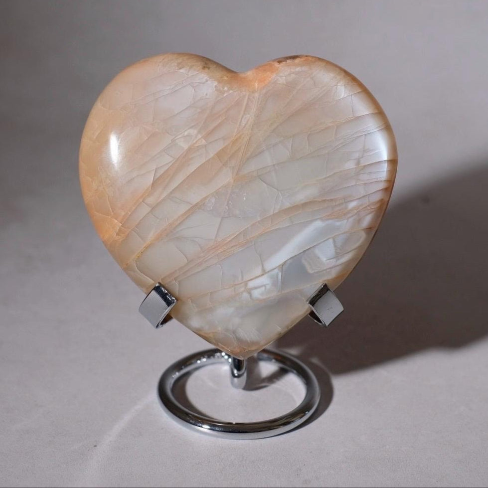 Large Flashy Moonstone Heart | Moonstone Crystal Heart