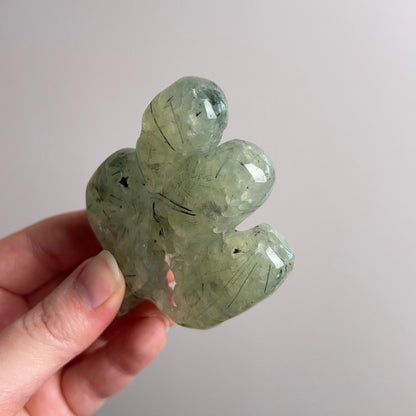 Prehnite Cactus Carving | Epidote in Prehnite Crystal Plant