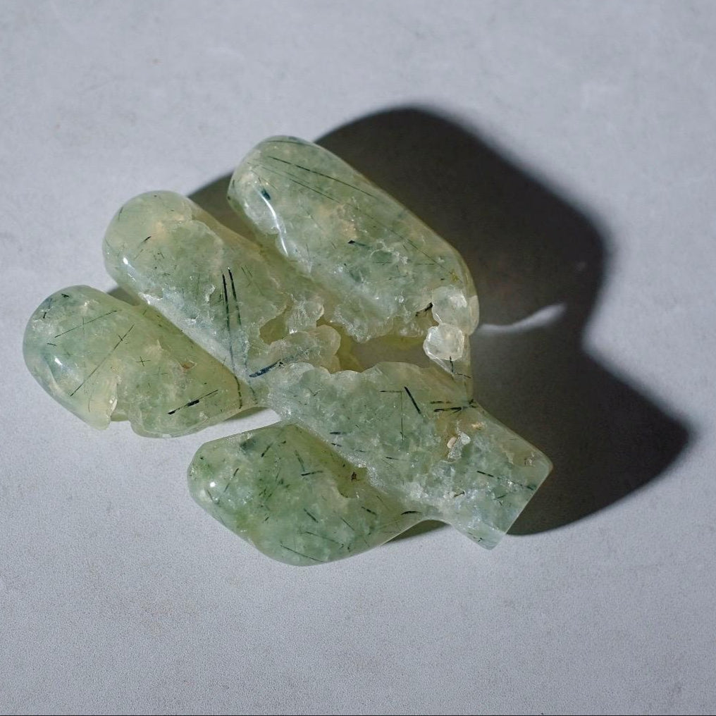 Prehnite Cactus Carving | Epidote in Prehnite Crystal Plant