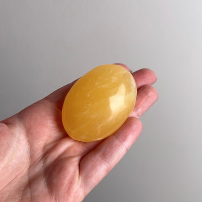 Bright Yellow Calcite Palm | Orange Calcite Crystal Palm