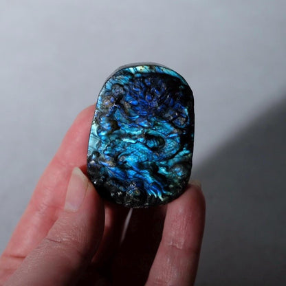 Labradorite Dragon | Flashy Labradorite Crystal Carving