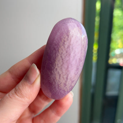 Silky Fluorite Palm | Purple Fluorite Crystal Palmstone