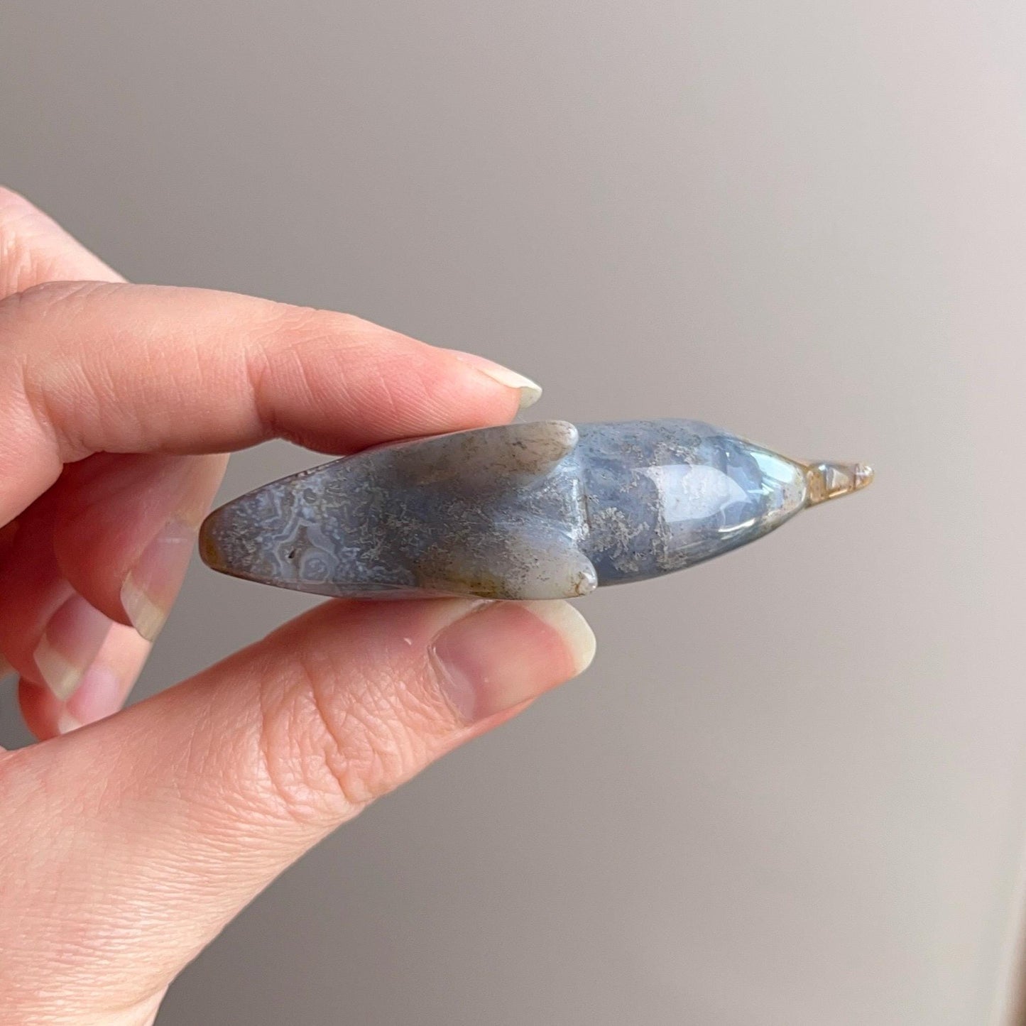 Moss Agate Dolphin Carving | Agate Dolphin | Crystal Dolphin