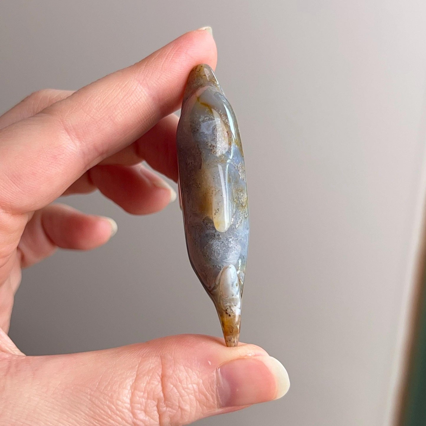 Moss Agate Dolphin Carving | Agate Dolphin | Crystal Dolphin