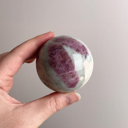 Pink Tourmaline + Lepidolite Sphere | Unicorn Stone Crystal Sphere