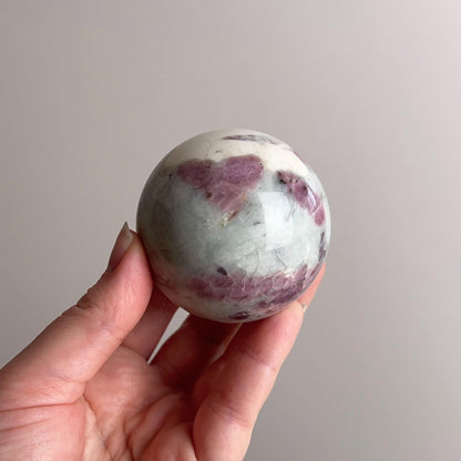 Pink Tourmaline + Lepidolite Sphere | Unicorn Stone Crystal Sphere