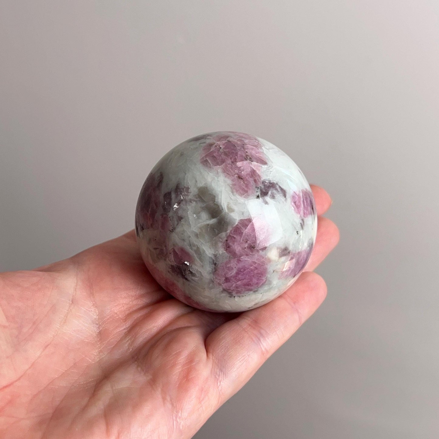 Pink Tourmaline + Lepidolite Sphere | Unicorn Stone Crystal Sphere