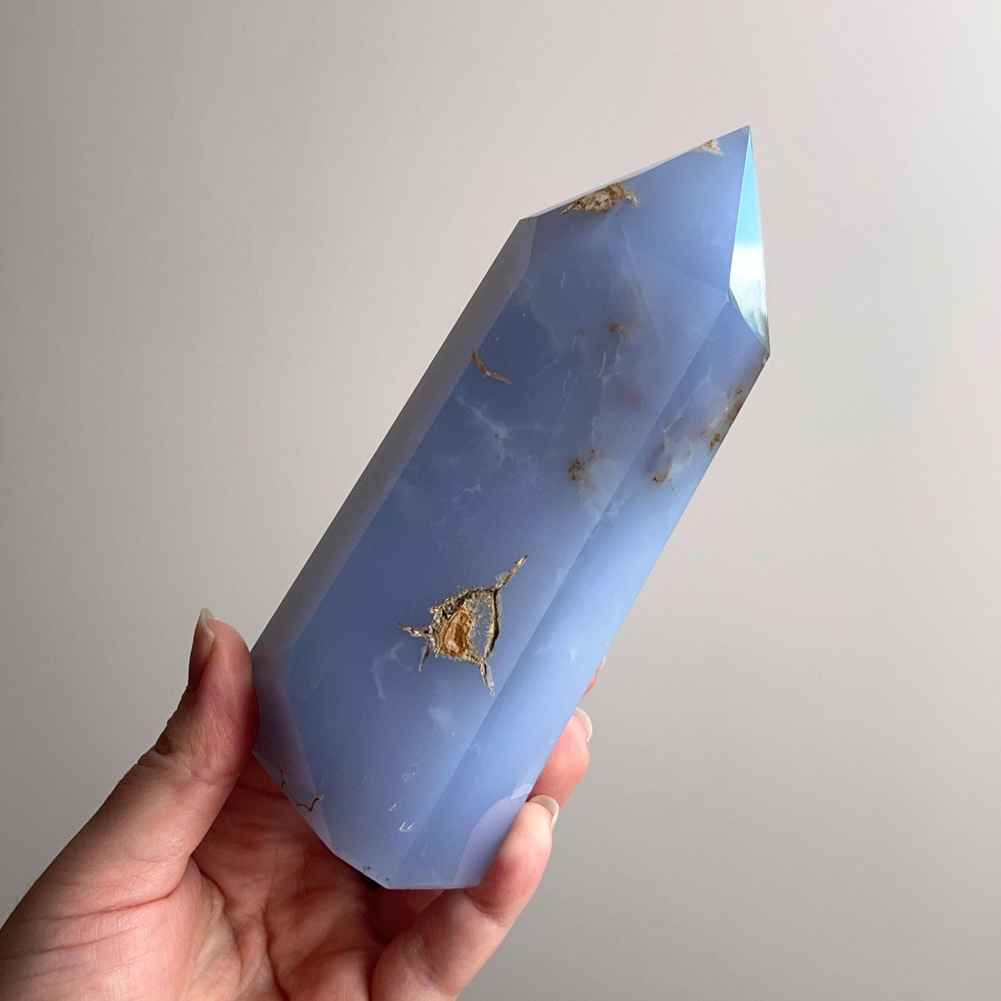 XL Blue Chalcedony Tower | Chalcedony Crystal Tower