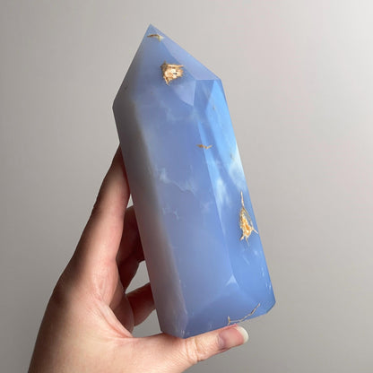 XL Blue Chalcedony Tower | Chalcedony Crystal Tower