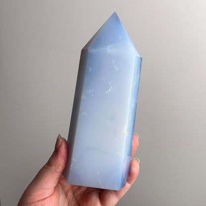 XL Blue Chalcedony Tower | Chalcedony Crystal Tower