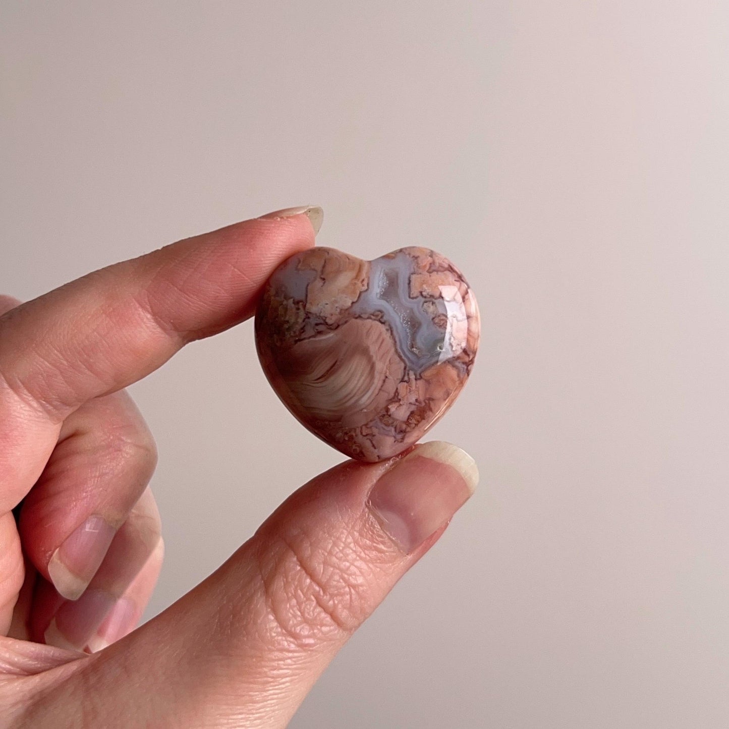 Cotton Candy Agate Hearts | Pink Agate Crystal Heart