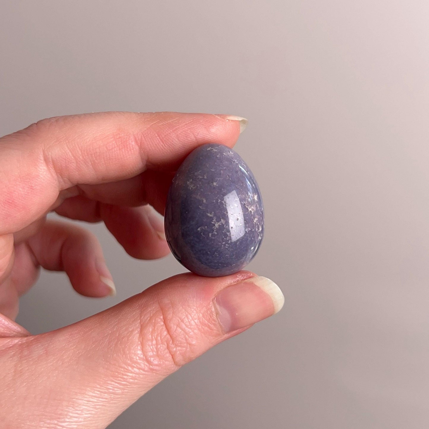 Grape Agate Egg | Purple Botryoidal Chalcedony Crystal Egg