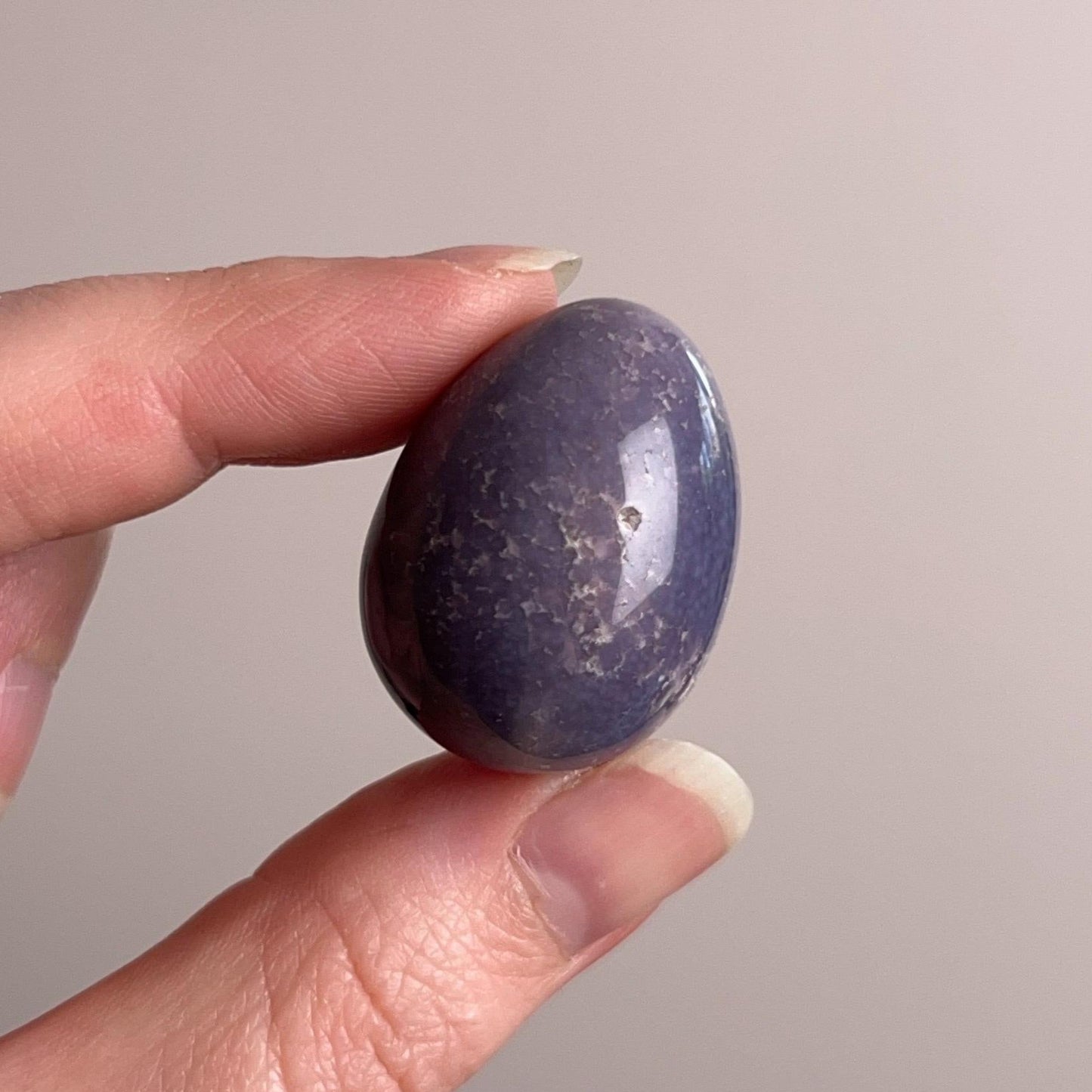 Grape Agate Egg | Purple Botryoidal Chalcedony Crystal Egg