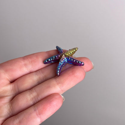 Bismuth Starfish Carving | Rainbow Bismuth Crystal