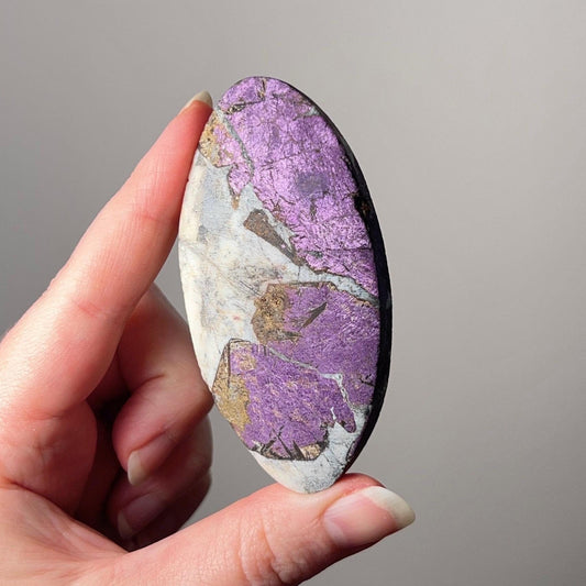 Purpurite Palm | Purpurite Heterosite Crystal Palmstone