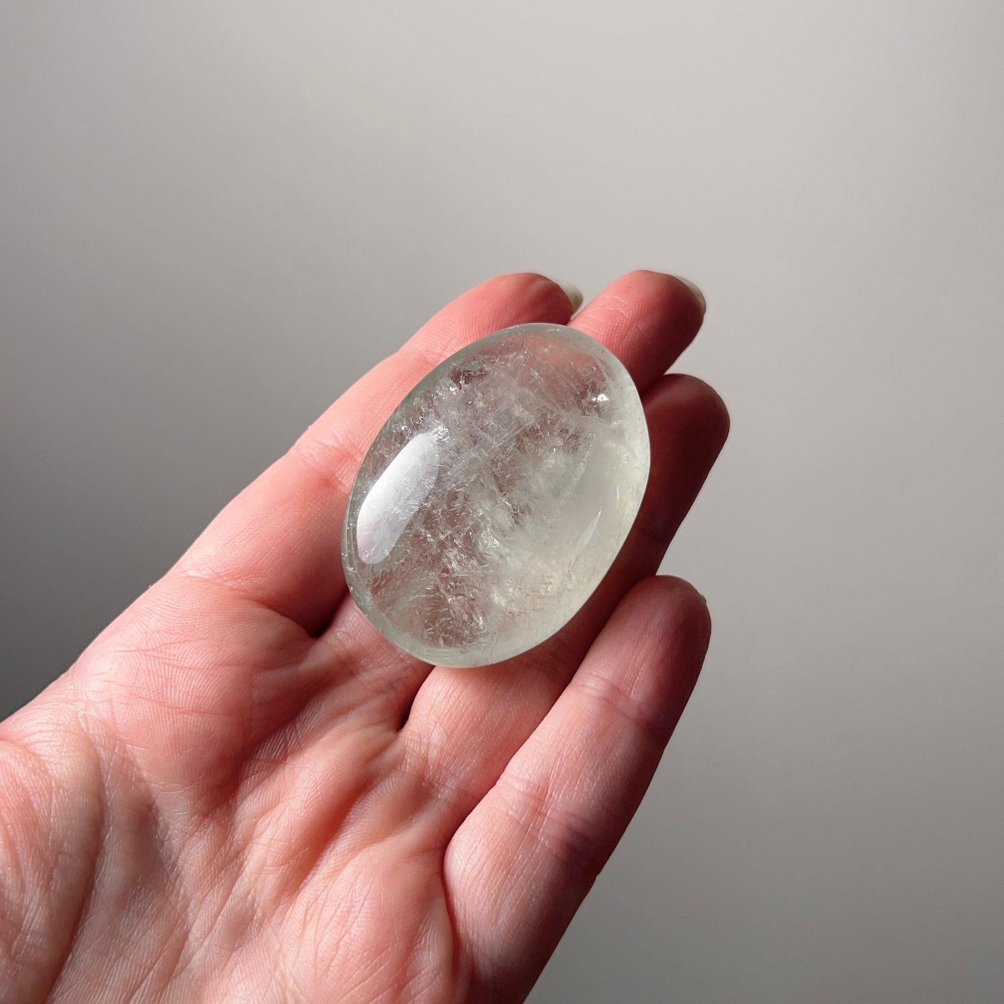 Prasiolite Palm | Green Amethyst Crystal Palmstone