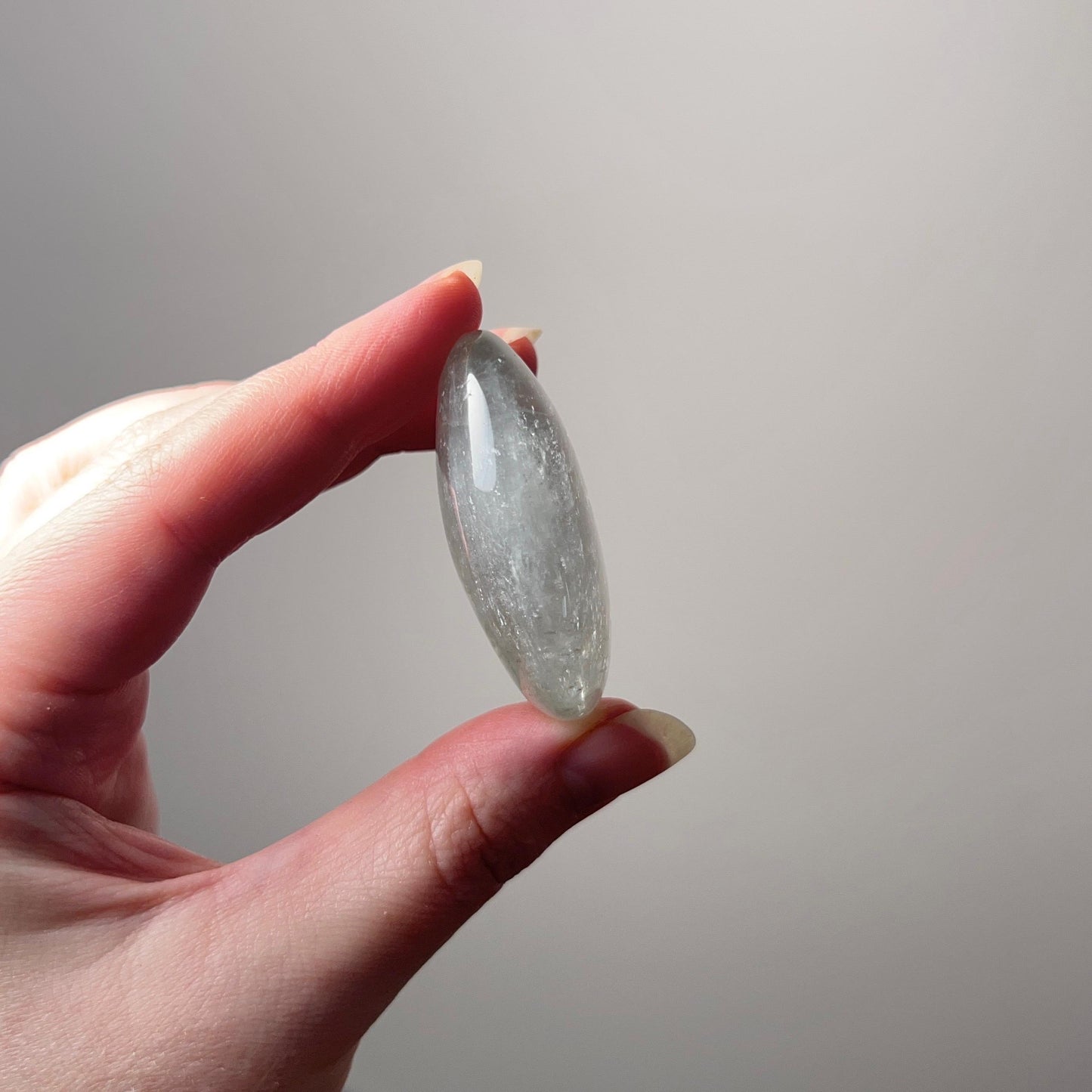 Prasiolite Palm | Green Amethyst Crystal Palmstone