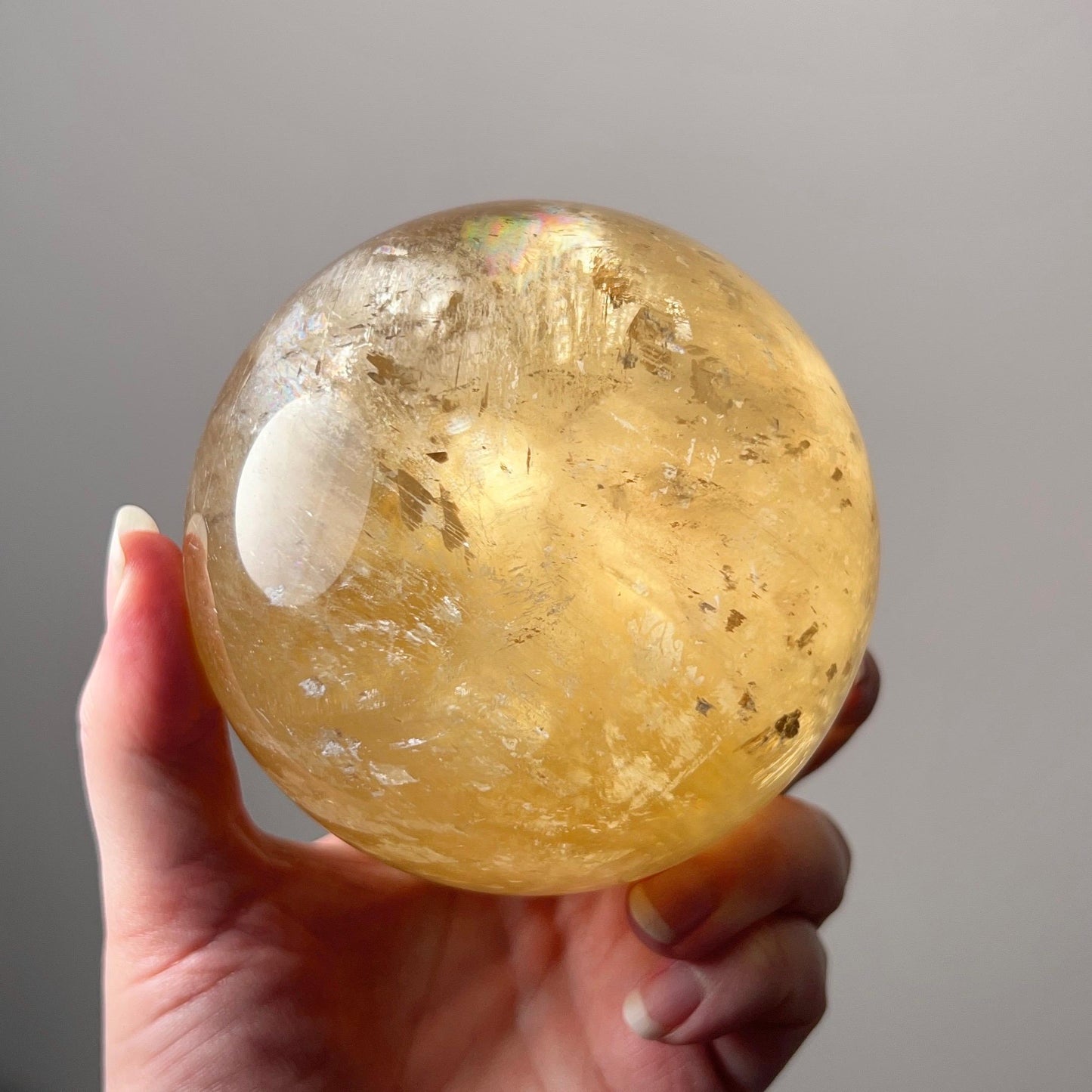 XL Honey Calcite Sphere | Golden Honey Calcite Crystal Sphere