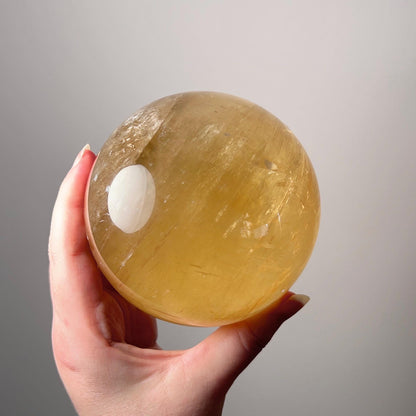 XL Honey Calcite Sphere | Golden Honey Calcite Crystal Sphere