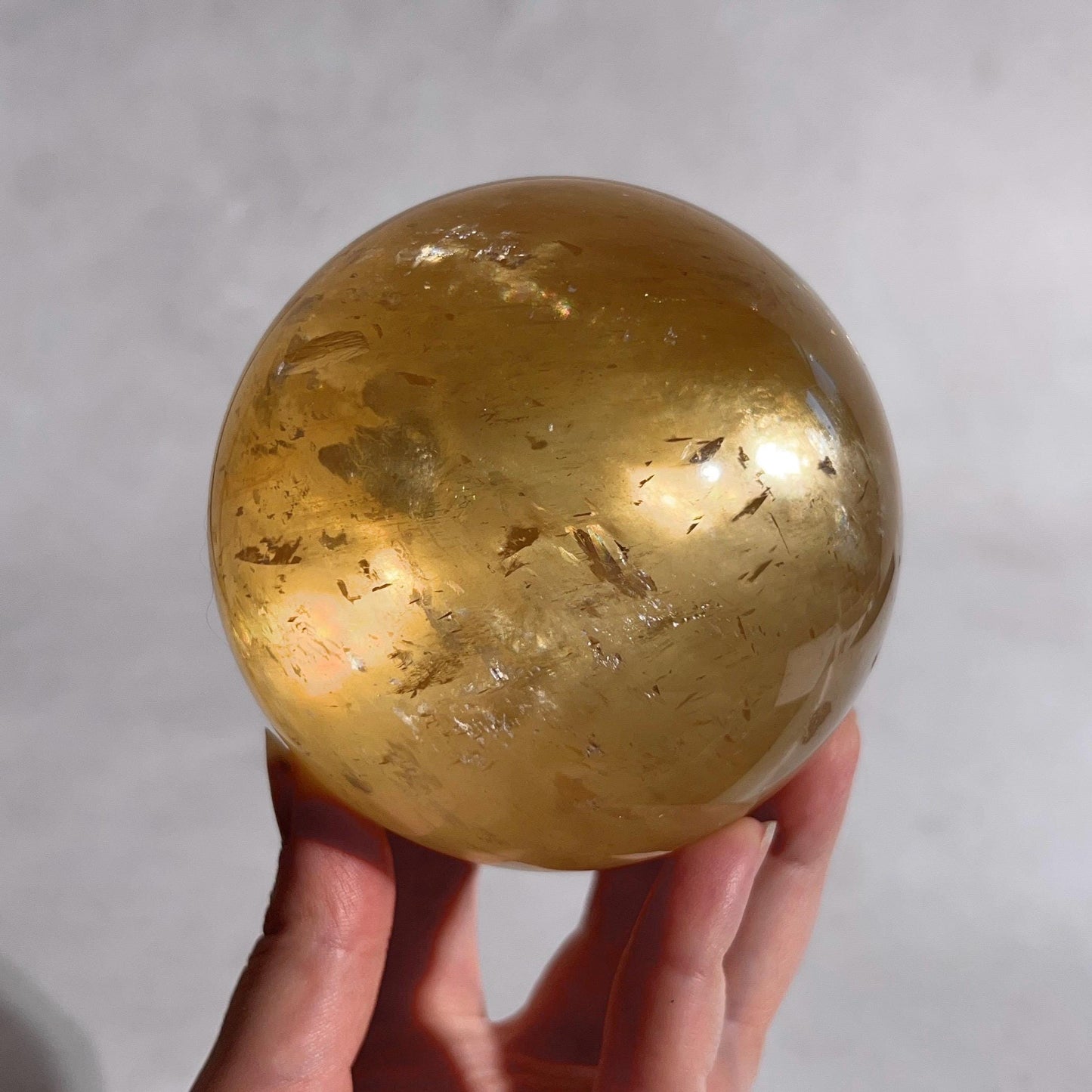 XL Honey Calcite Sphere | Golden Honey Calcite Crystal Sphere