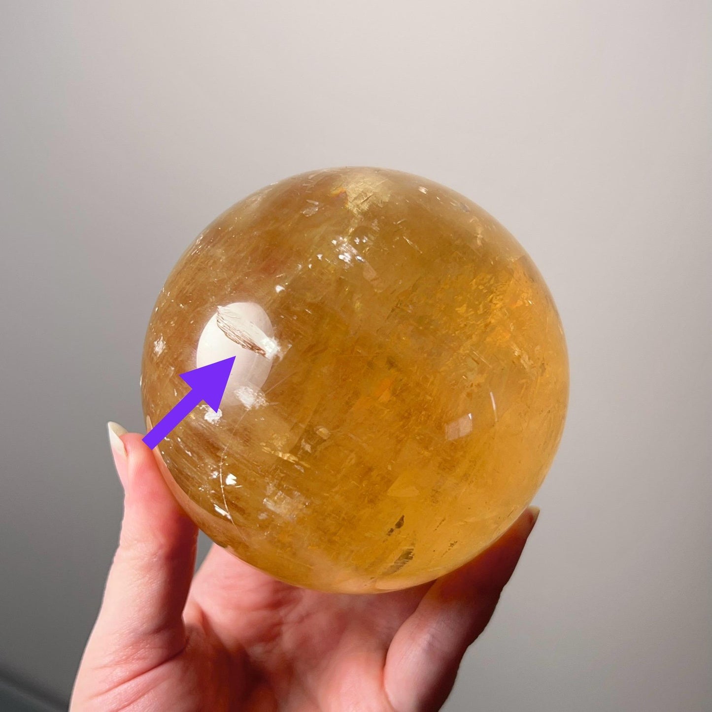 XL Honey Calcite Sphere | Golden Honey Calcite Crystal Sphere