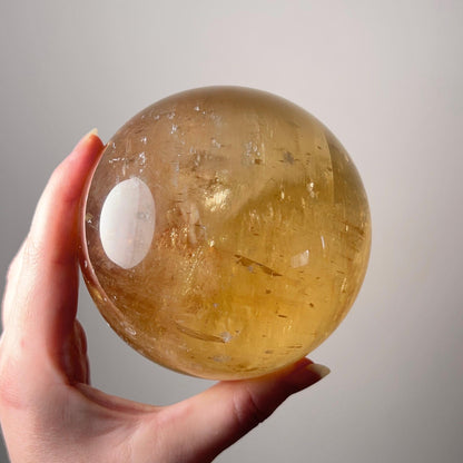 XL Honey Calcite Sphere | Golden Honey Calcite Crystal Sphere