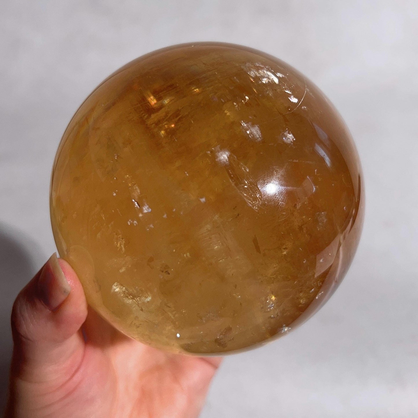 XL Honey Calcite Sphere | Golden Honey Calcite Crystal Sphere