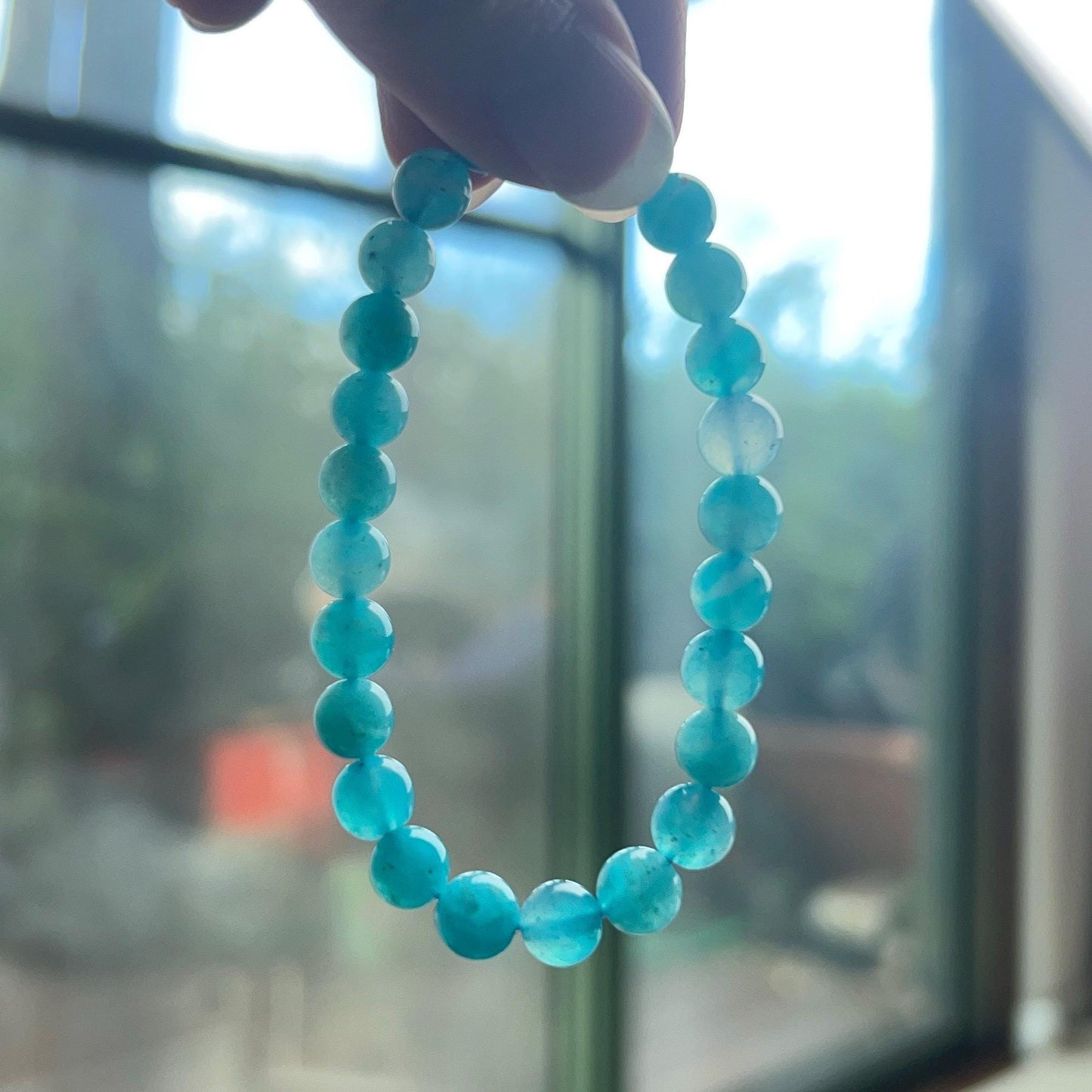 Gel Amazonite Bracelet | Amazonite Crystal Stretch Bracelet