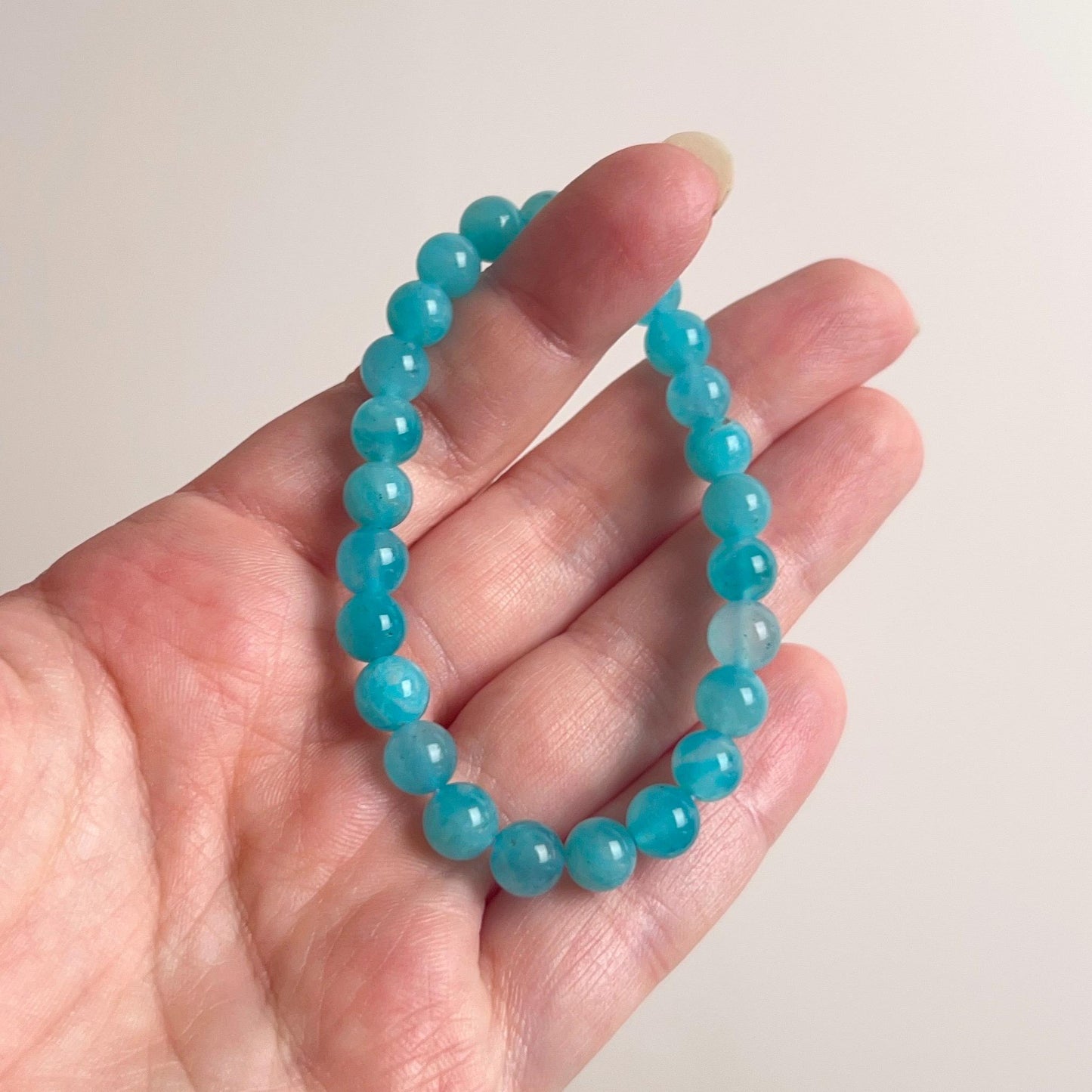 Gel Amazonite Bracelet | Amazonite Crystal Stretch Bracelet