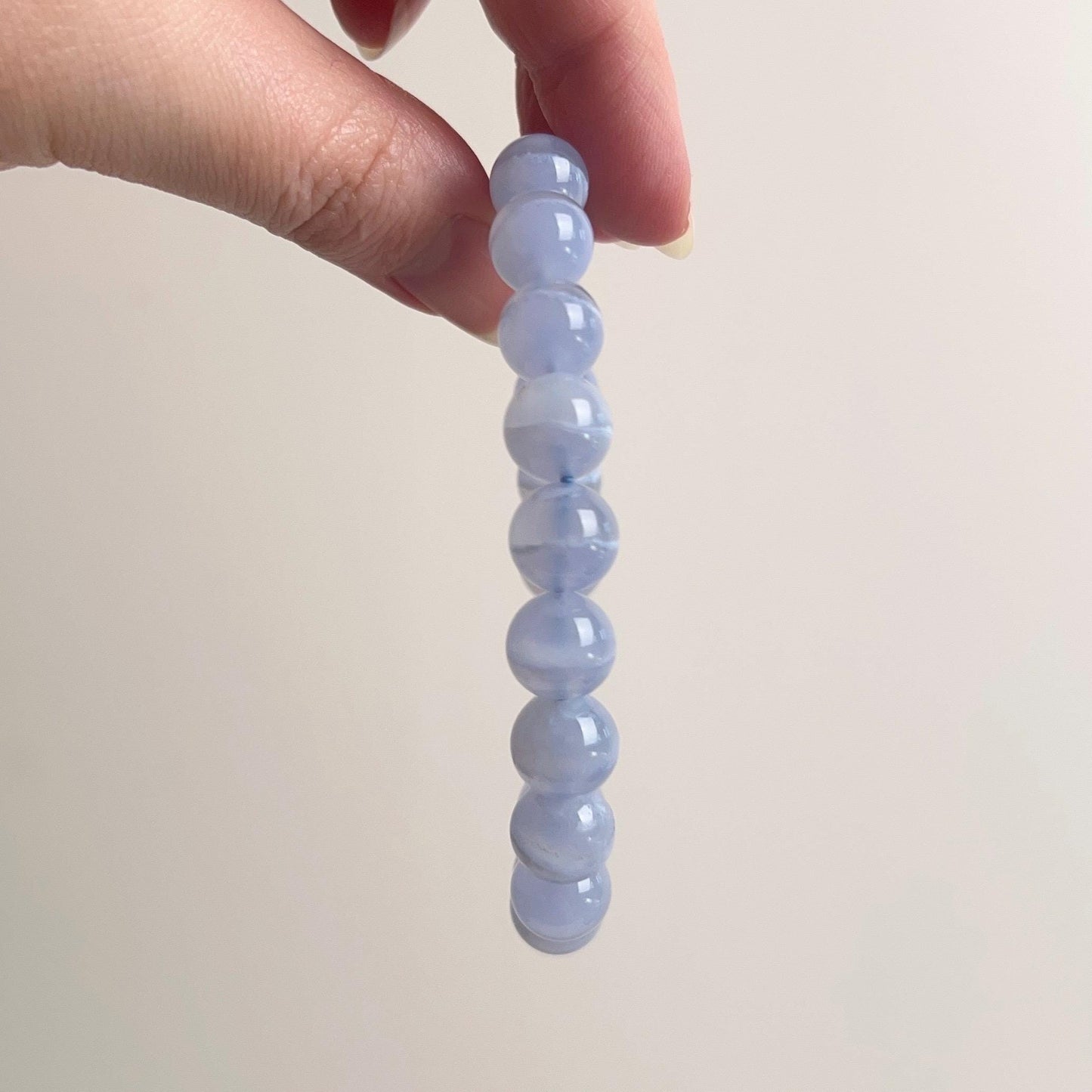 Blue Chalcedony Bracelet | Blue Lace Agate Crystal Stretch Bracelet